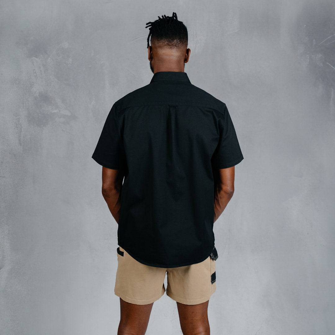 W.O.R.K Cotton Stretch S/Sleeve Shirt Black