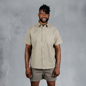 W.O.R.K Cotton Stretch S/Sleeve Shirt Khaki