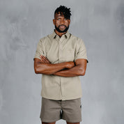 W.O.R.K Cotton Stretch S/Sleeve Shirt Khaki