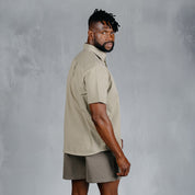 W.O.R.K Cotton Stretch S/Sleeve Shirt Khaki