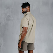 W.O.R.K Cotton Stretch S/Sleeve Shirt Khaki