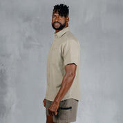 W.O.R.K Cotton Stretch S/Sleeve Shirt Khaki