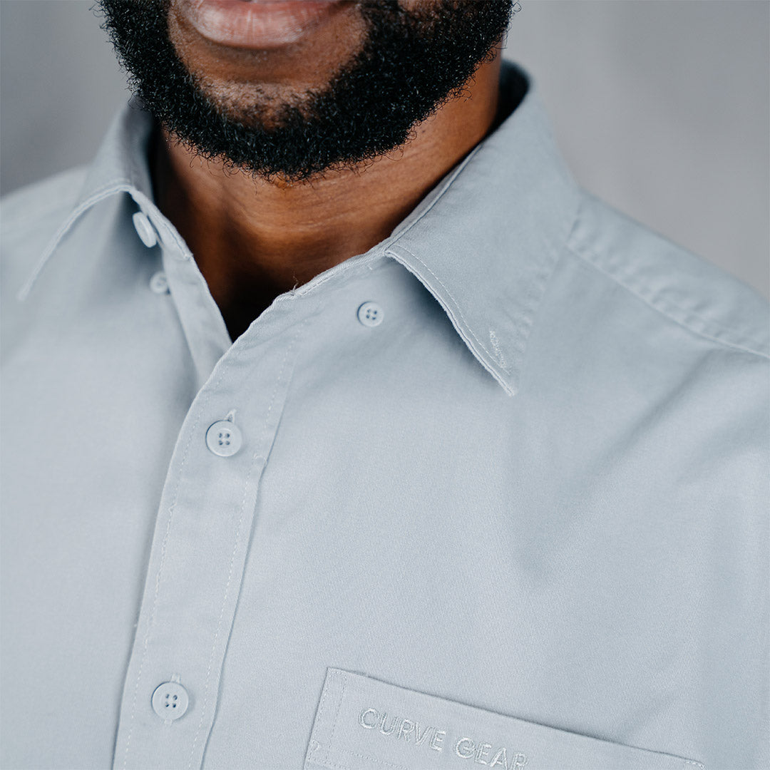 W.O.R.K Cotton Stretch S/Sleeve Shirt Light Blue