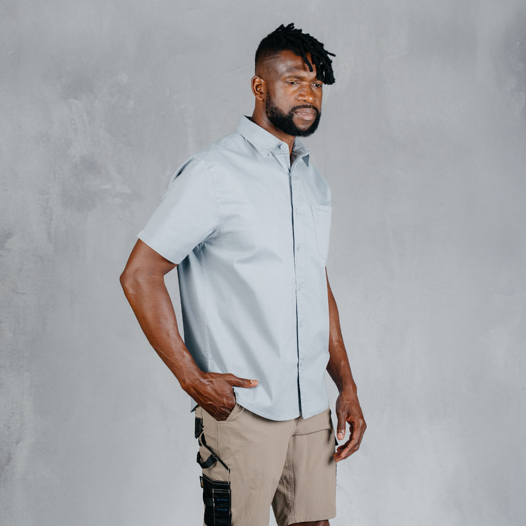 W.O.R.K Cotton Stretch S/Sleeve Shirt Light Blue