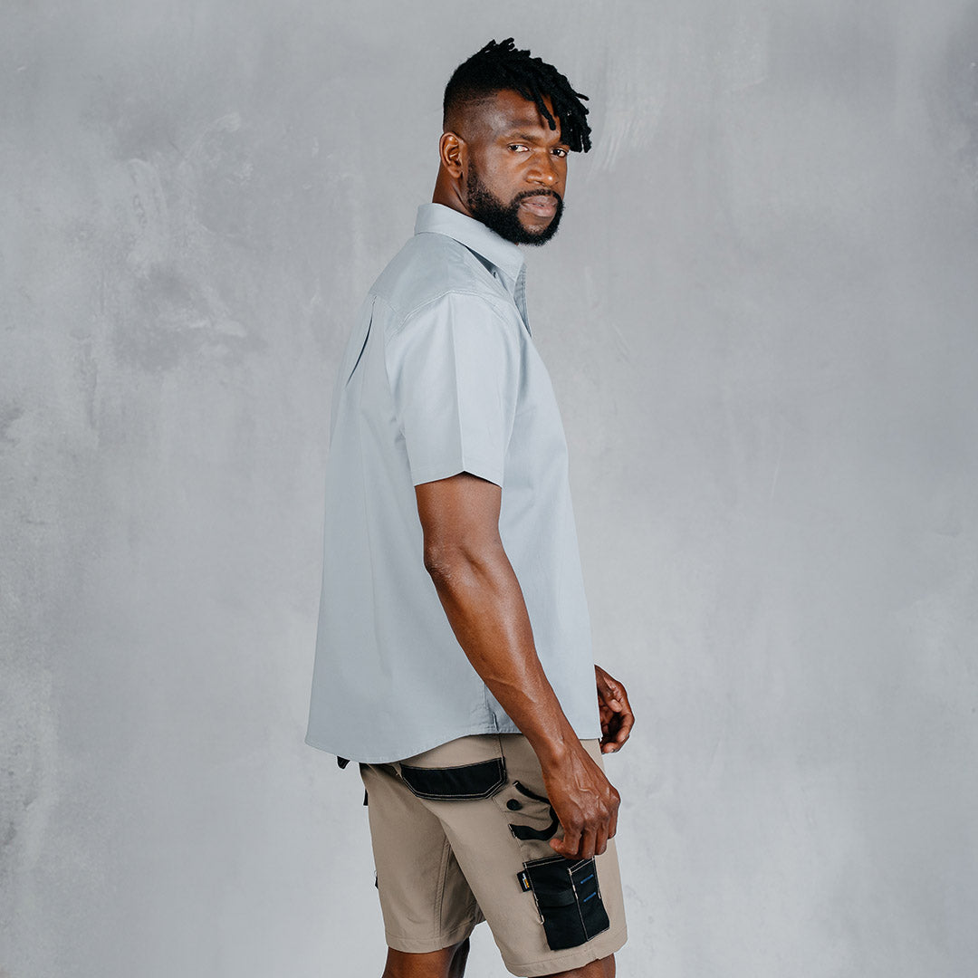 W.O.R.K Cotton Stretch S/Sleeve Shirt Light Blue