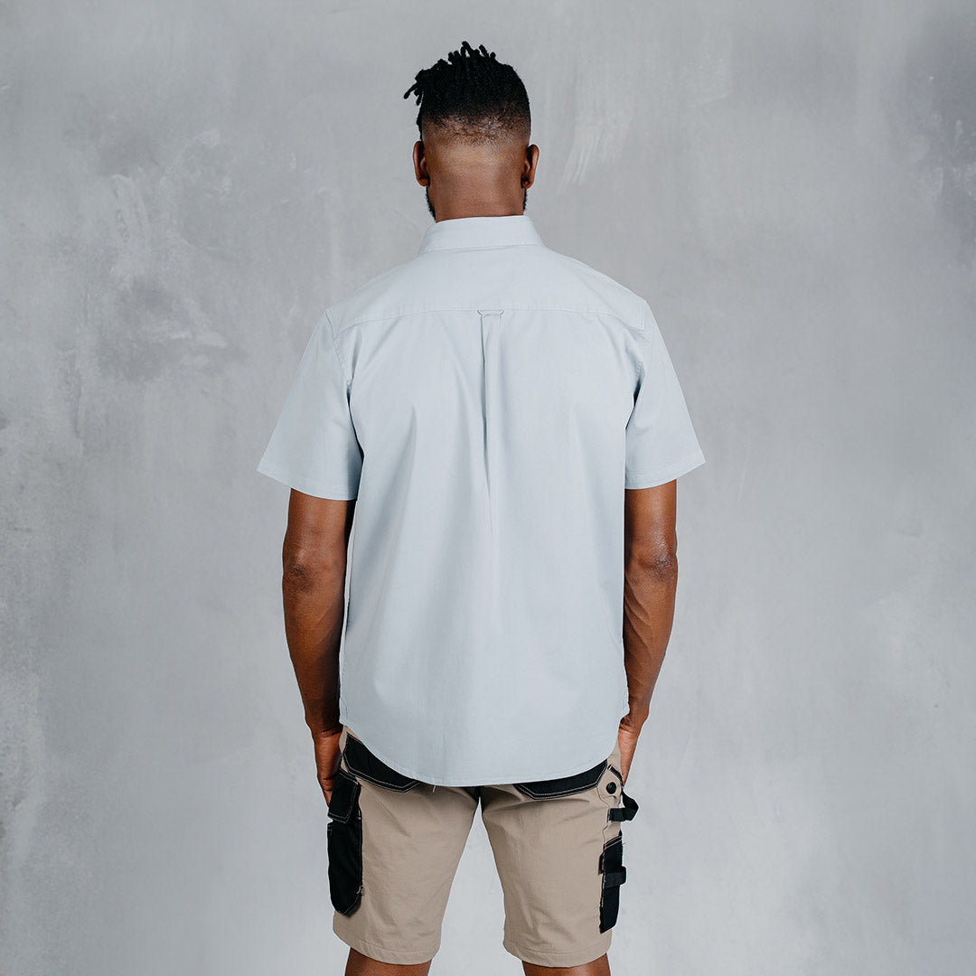 W.O.R.K Cotton Stretch S/Sleeve Shirt Light Blue