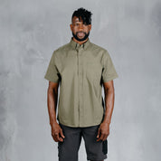 W.O.R.K Cotton Stretch S/Sleeve Shirt Olive
