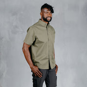 W.O.R.K Cotton Stretch S/Sleeve Shirt Olive