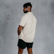 W.O.R.K Cotton Stretch S/Sleeve Shirt Stone