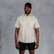 W.O.R.K Cotton Stretch S/Sleeve Shirt Stone