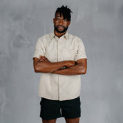 W.O.R.K Cotton Stretch S/Sleeve Shirt Stone