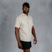 W.O.R.K Cotton Stretch S/Sleeve Shirt Stone