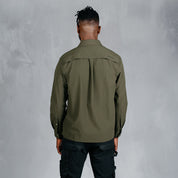 W.O.R.K Ripstop 4 Way Stretch L/Sleeve Shirt Dark Olive