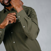 W.O.R.K Ripstop 4 Way Stretch L/Sleeve Shirt Dark Olive