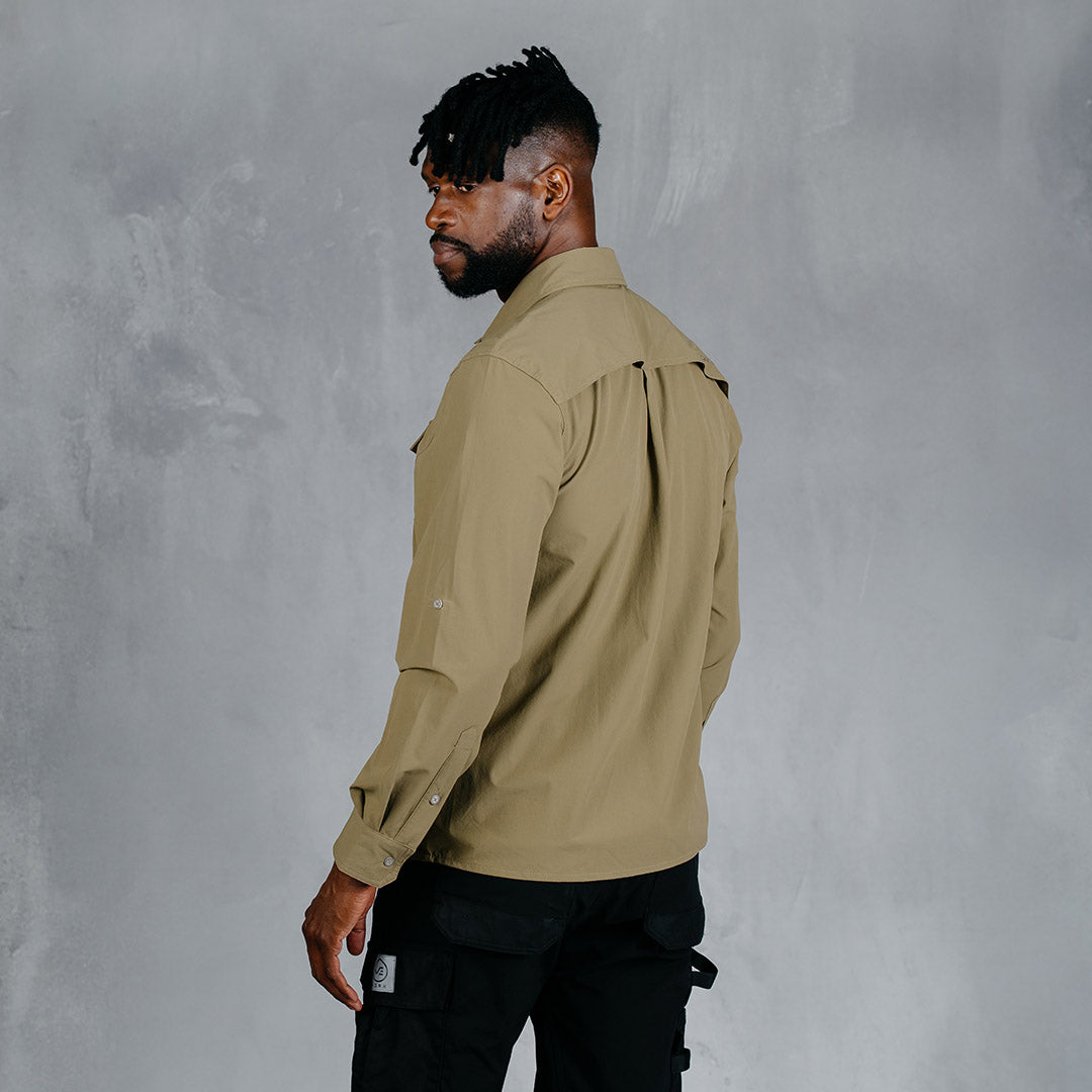W.O.R.K Ripstop 4 Way Stretch L/Sleeve Shirt Khaki – Curve Gear