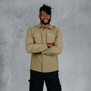W.O.R.K Ripstop 4 Way Stretch L/Sleeve Shirt Khaki