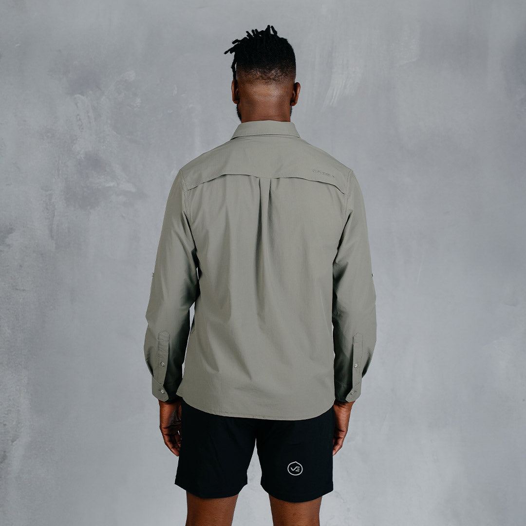 W.O.R.K Ripstop 4 Way Stretch L/Sleeve Shirt Light Grey Green