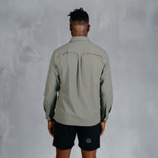 W.O.R.K Ripstop 4 Way Stretch L/Sleeve Shirt Light Grey Green