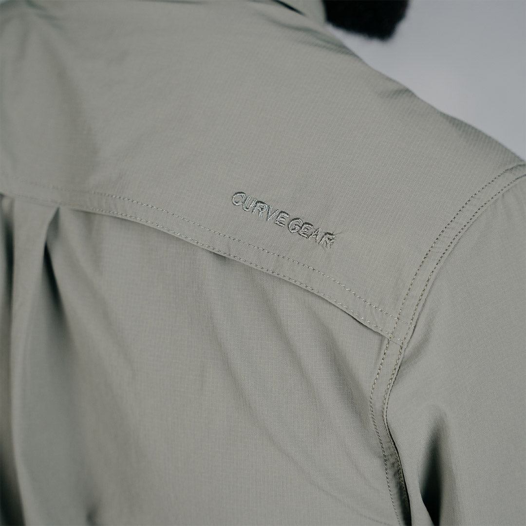 W.O.R.K Ripstop 4 Way Stretch L/Sleeve Shirt Light Grey Green