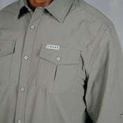 W.O.R.K Ripstop 4 Way Stretch L/Sleeve Shirt Light Grey Green