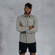 W.O.R.K Ripstop 4 Way Stretch L/Sleeve Shirt Light Grey Green