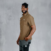 W.O.R.K Ripstop 4 Way Stretch S/Sleeve Shirt Brown