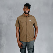 W.O.R.K Ripstop 4 Way Stretch S/Sleeve Shirt Brown