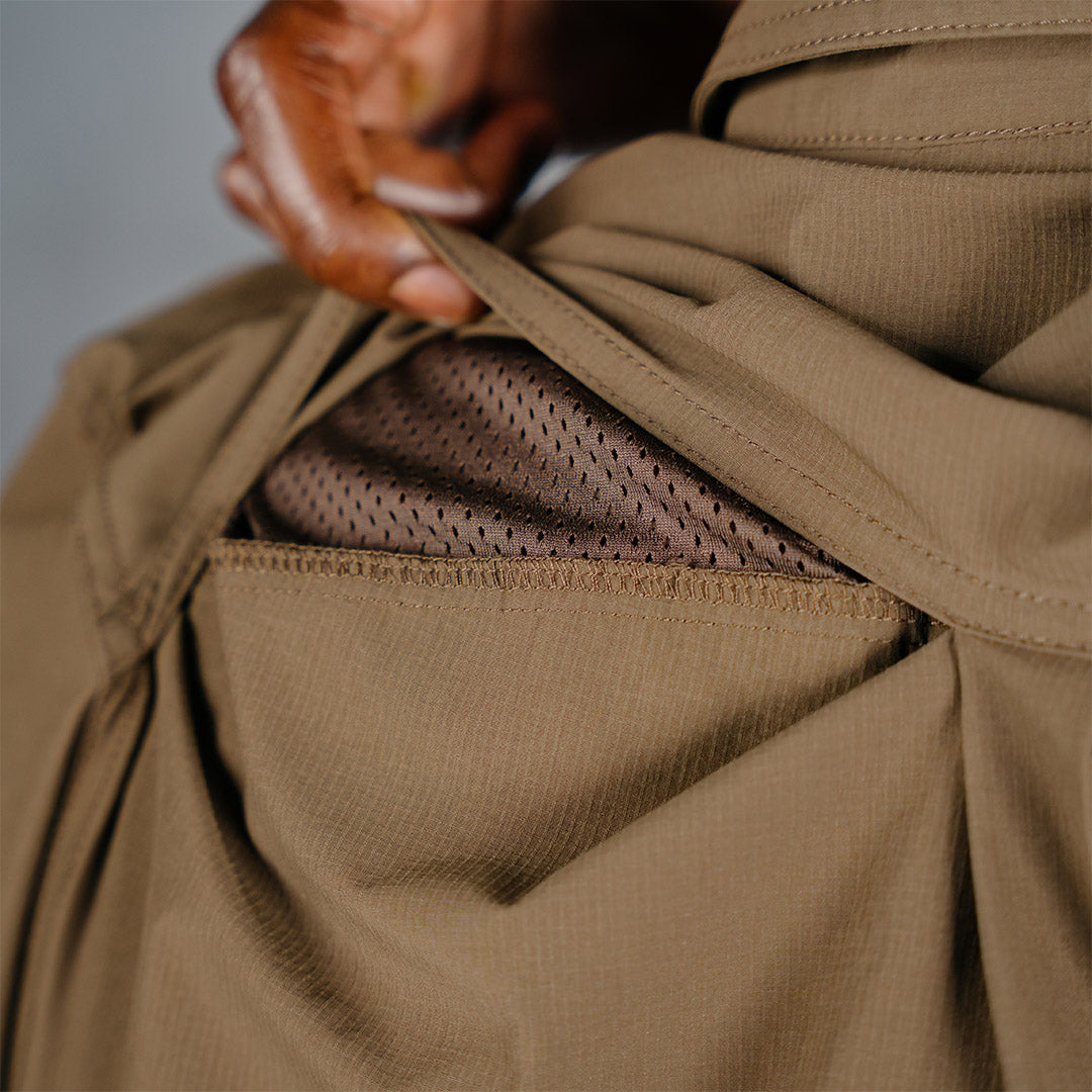 W.O.R.K Ripstop 4 Way Stretch S/Sleeve Shirt Brown