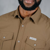 W.O.R.K Ripstop 4 Way Stretch S/Sleeve Shirt Brown