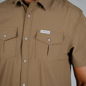 W.O.R.K Ripstop 4 Way Stretch S/Sleeve Shirt Brown