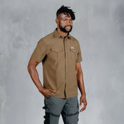 W.O.R.K Ripstop 4 Way Stretch S/Sleeve Shirt Brown