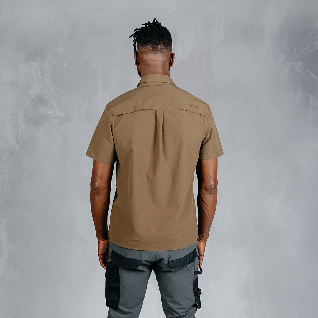 W.O.R.K Ripstop 4 Way Stretch S/Sleeve Shirt Brown
