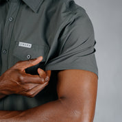 W.O.R.K Ripstop 4 Way Stretch S/Sleeve Shirt Dark Grey