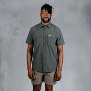 W.O.R.K Ripstop 4 Way Stretch S/Sleeve Shirt Dark Grey