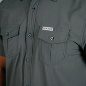 W.O.R.K Ripstop 4 Way Stretch S/Sleeve Shirt Dark Grey