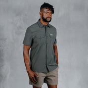 W.O.R.K Ripstop 4 Way Stretch S/Sleeve Shirt Dark Grey