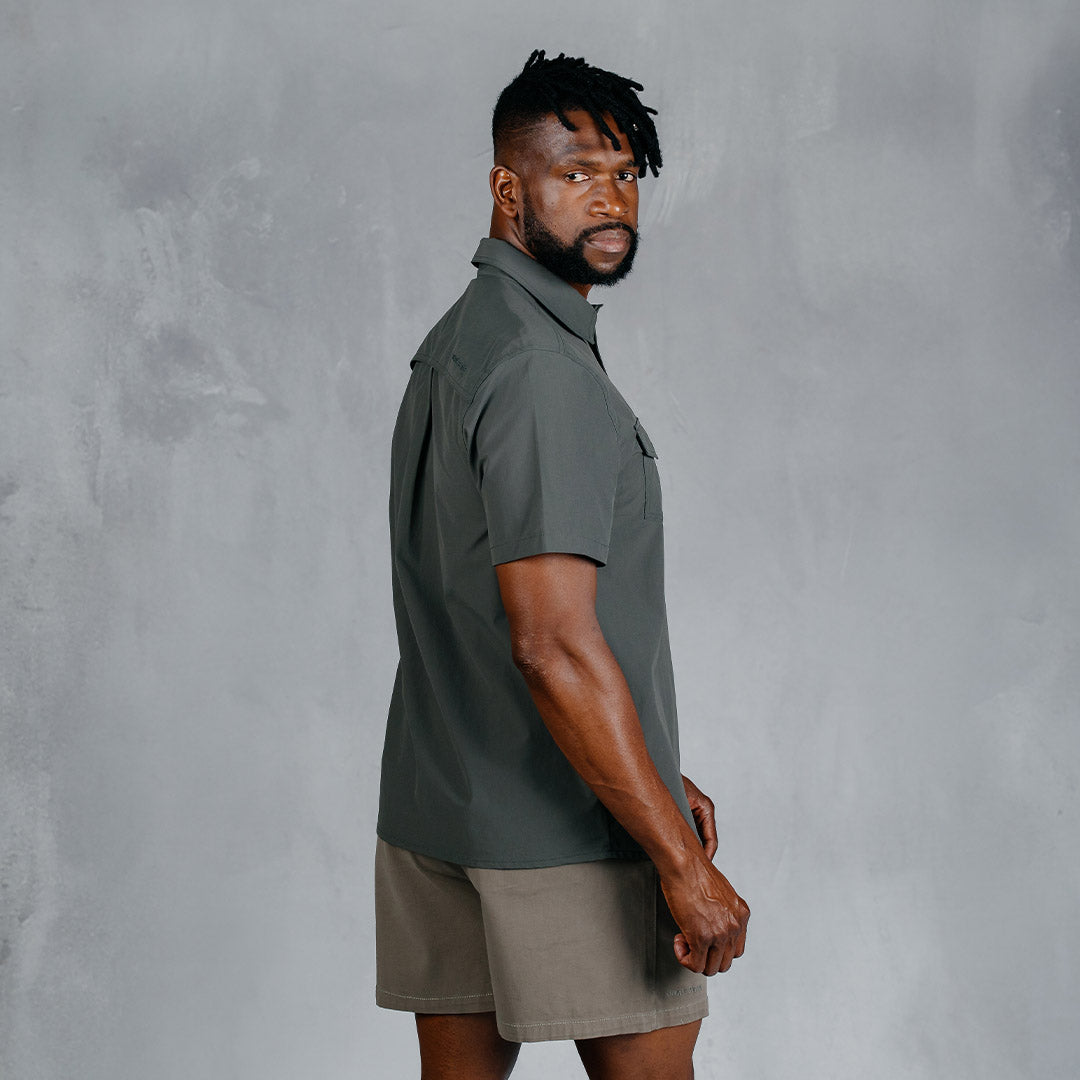 W.O.R.K Ripstop 4 Way Stretch S/Sleeve Shirt Dark Grey – Curve Gear