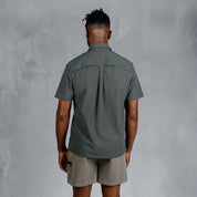 W.O.R.K Ripstop 4 Way Stretch S/Sleeve Shirt Dark Grey