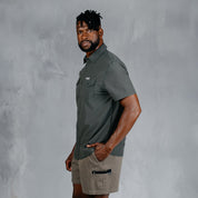 W.O.R.K Ripstop 4 Way Stretch S/Sleeve Shirt Dark Grey