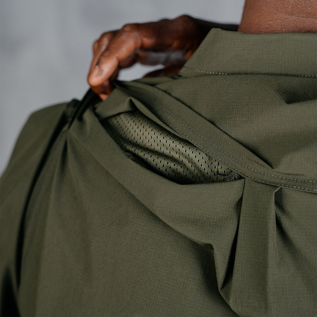 W.O.R.K Ripstop 4 Way Stretch S/Sleeve Shirt Dark Olive