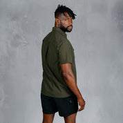 W.O.R.K Ripstop 4 Way Stretch S/Sleeve Shirt Dark Olive