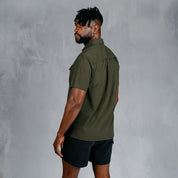 W.O.R.K Ripstop 4 Way Stretch S/Sleeve Shirt Dark Olive