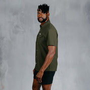 W.O.R.K Ripstop 4 Way Stretch S/Sleeve Shirt Dark Olive