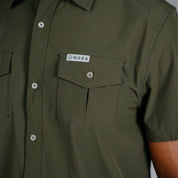 W.O.R.K Ripstop 4 Way Stretch S/Sleeve Shirt Dark Olive