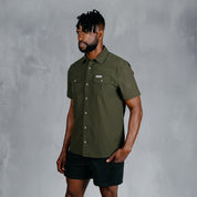 W.O.R.K Ripstop 4 Way Stretch S/Sleeve Shirt Dark Olive