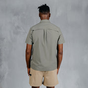 W.O.R.K Ripstop 4 Way Stretch S/Sleeve Shirt Light Grey Green