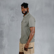 W.O.R.K Ripstop 4 Way Stretch S/Sleeve Shirt Light Grey Green