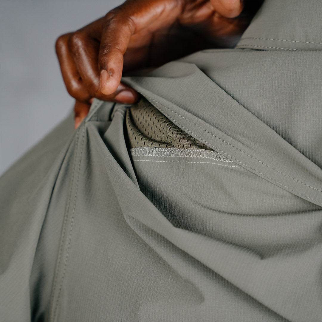 W.O.R.K Ripstop 4 Way Stretch S/Sleeve Shirt Light Grey Green