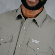 W.O.R.K Ripstop 4 Way Stretch S/Sleeve Shirt Light Grey Green