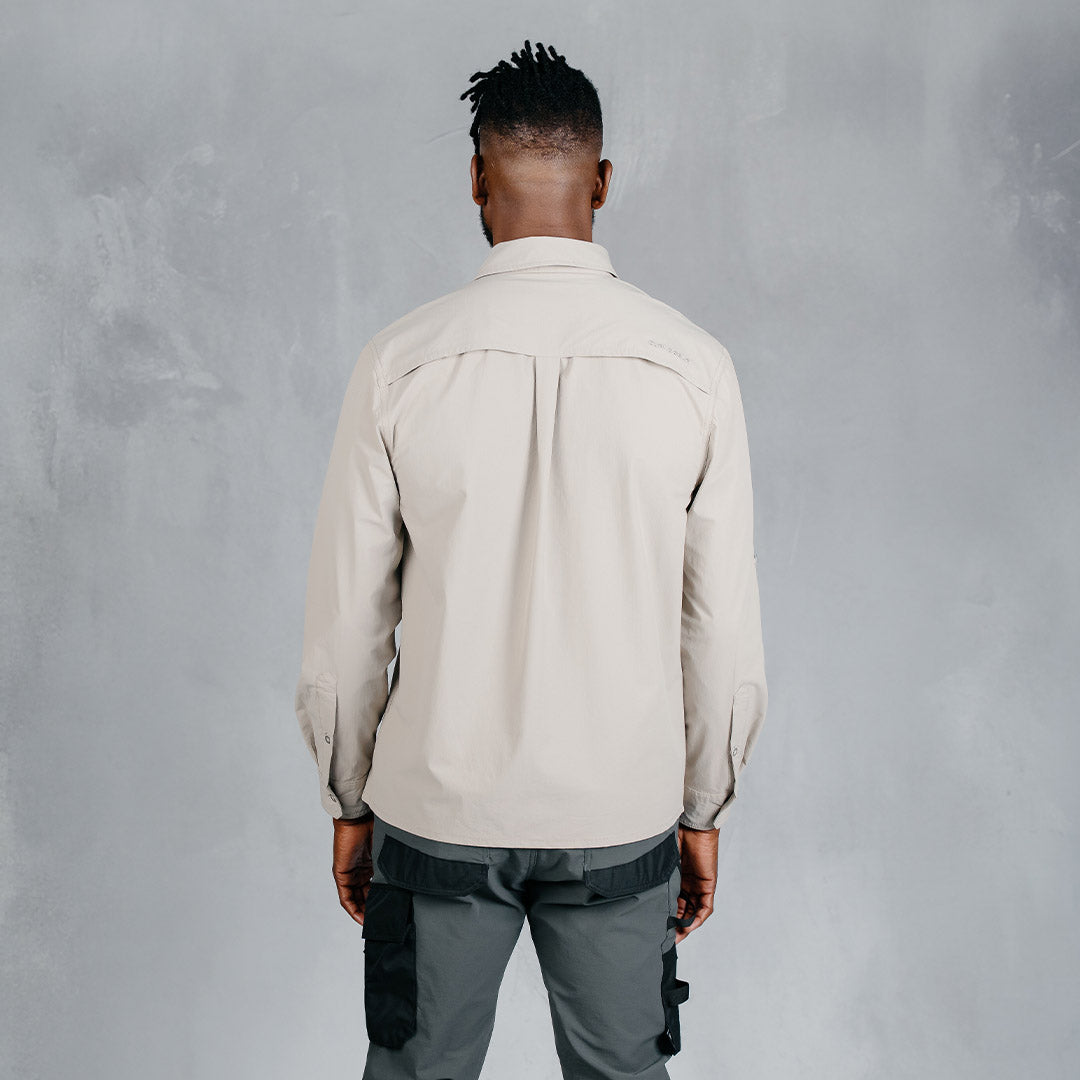 W.O.R.K Ripstop 4 Way Stretch L/Sleeve Shirt Stone